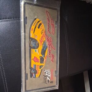 Nascar Racing Plate with Yellow and Red Car